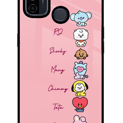 BTS names Oppo A53 2020 Glass Case Back Cover by Casekaro