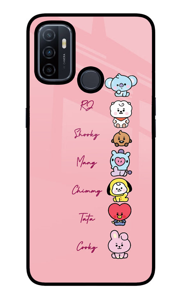 BTS names Oppo A53 2020 Glass Case Back Cover by Casekaro
