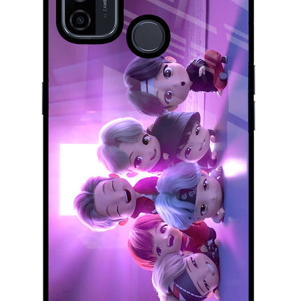BTS Chibi Oppo A53 2020 Glass Case Back Cover by Casekaro