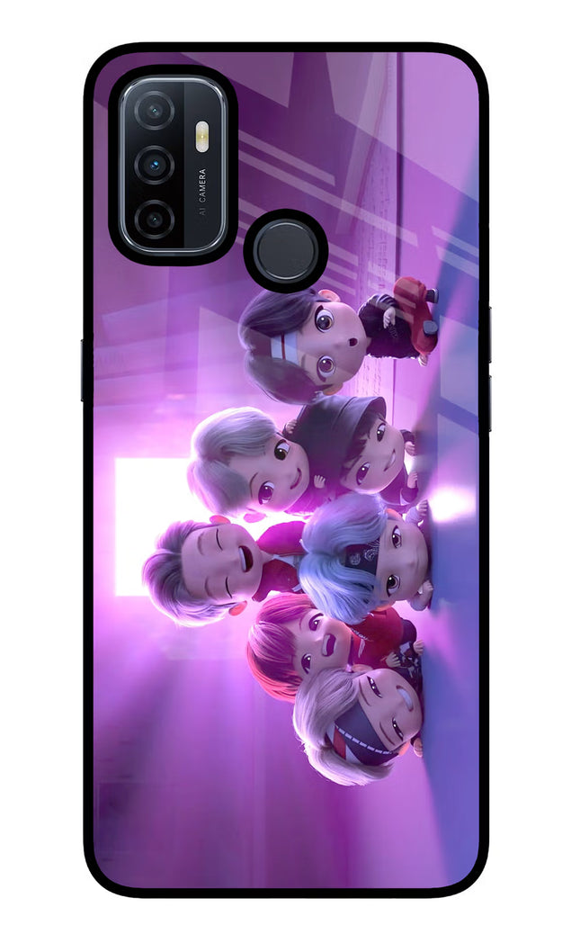 BTS Chibi Oppo A53 2020 Glass Case Back Cover by Casekaro