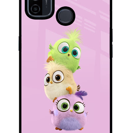 Cute Little Birds Oppo A53 2020 Glass Case Back Cover by Casekaro