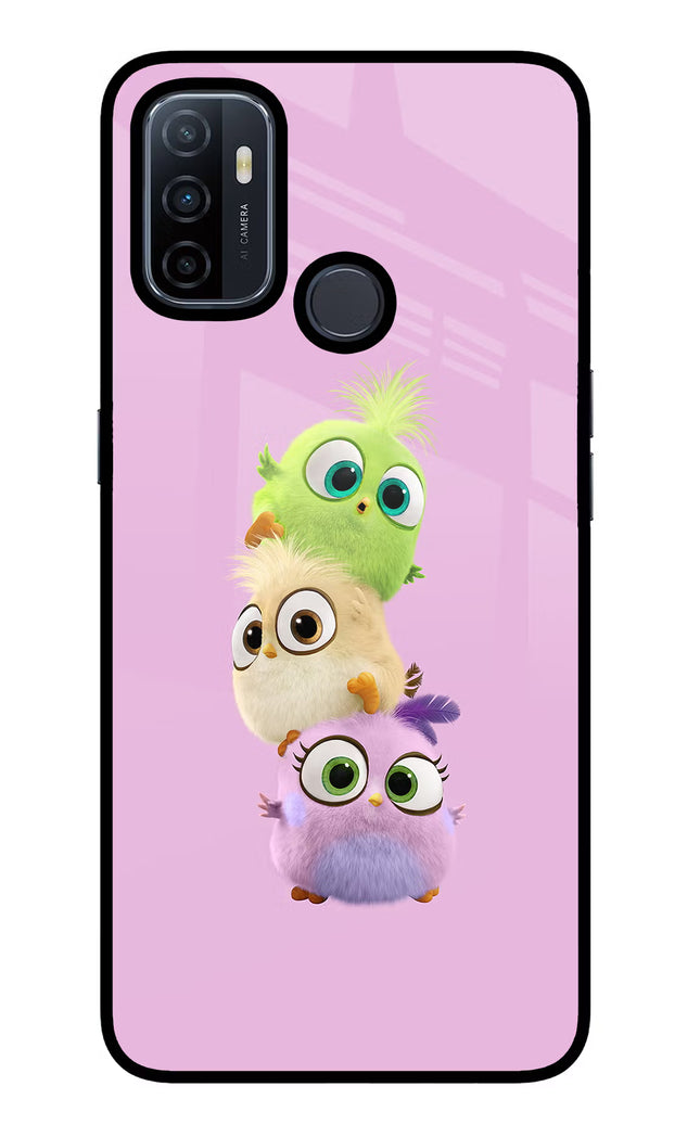 Cute Little Birds Oppo A53 2020 Glass Case Back Cover by Casekaro