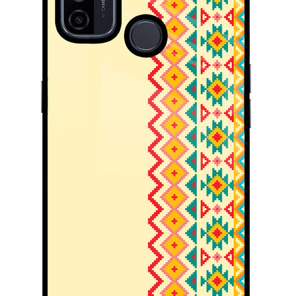 Ethnic Seamless Oppo A53 2020 Glass Case Back Cover by Casekaro