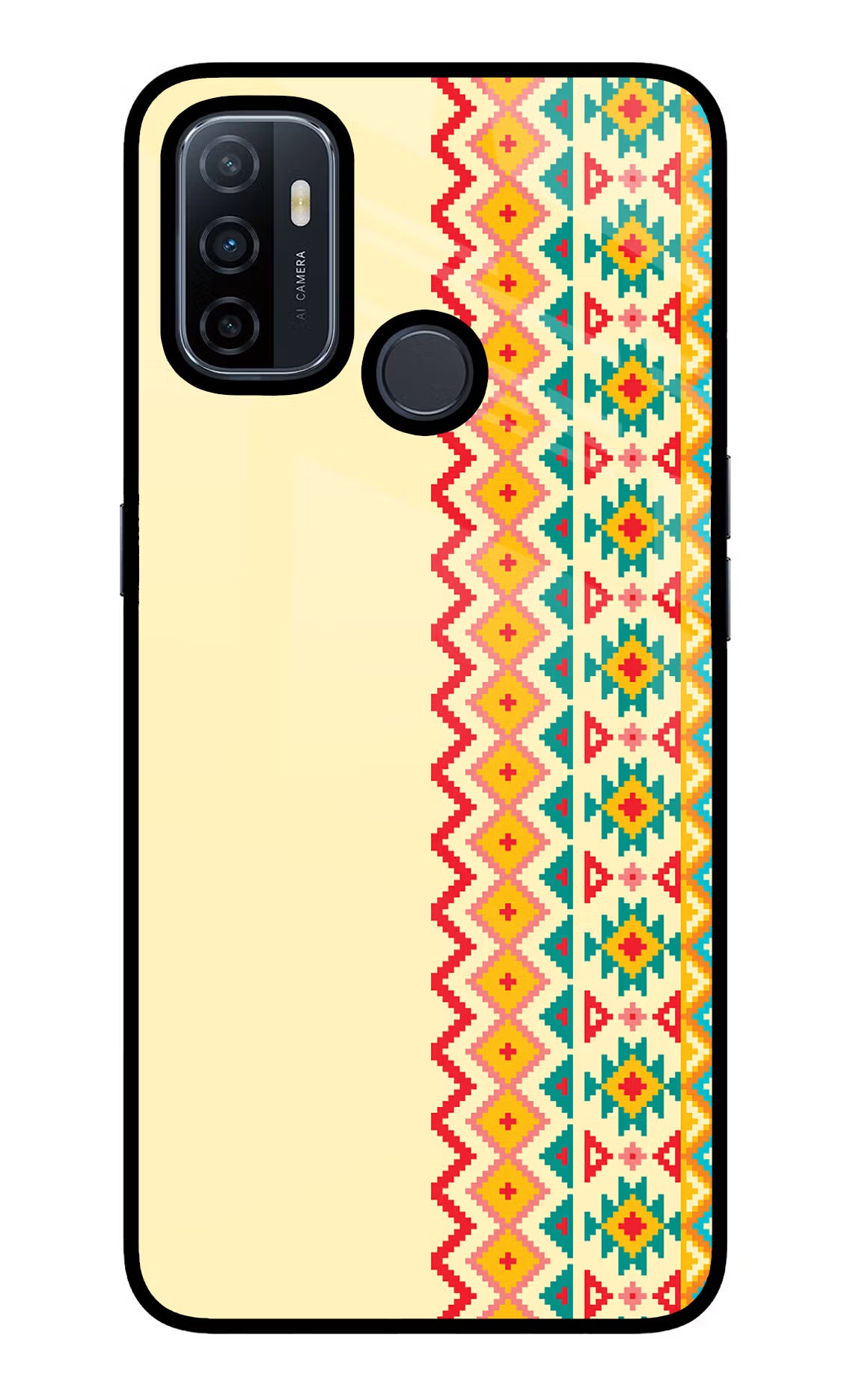 Ethnic Seamless Oppo A53 2020 Glass Case Back Cover by Casekaro