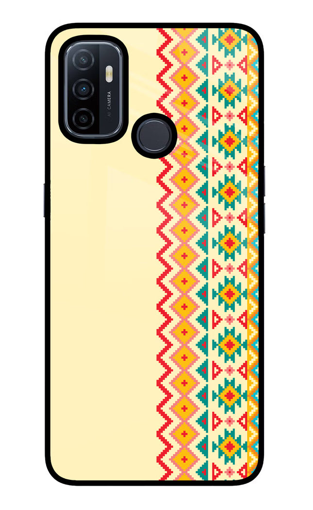 Ethnic Seamless Oppo A53 2020 Glass Case Back Cover by Casekaro