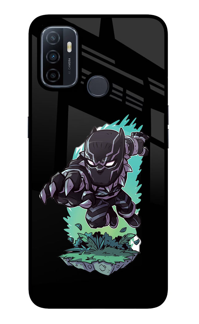 Black Panther Oppo A53 2020 Glass Case Back Cover by Casekaro
