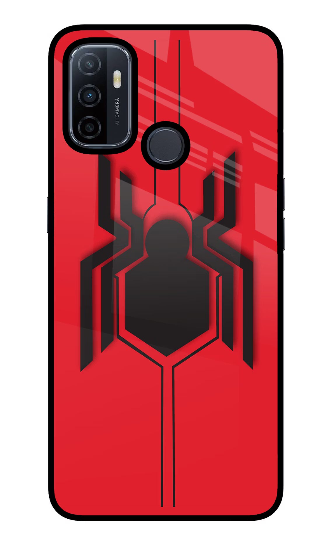 Spider Oppo A53 2020 Glass Case Back Cover by Casekaro