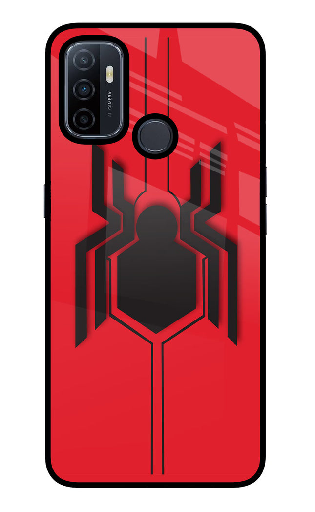 Spider Oppo A53 2020 Glass Case Back Cover by Casekaro