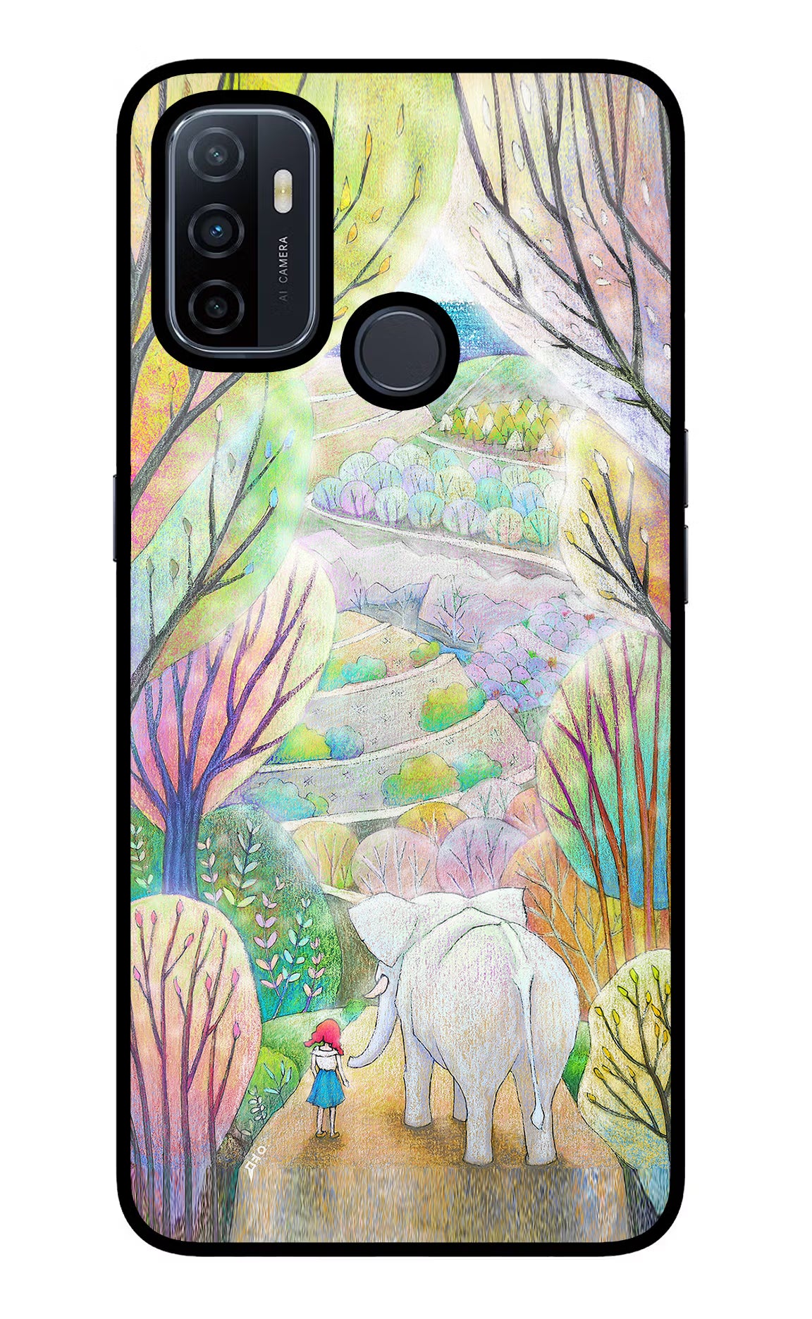 Nature Painting Oppo A53 2020 Glass Case Back Cover by Casekaro