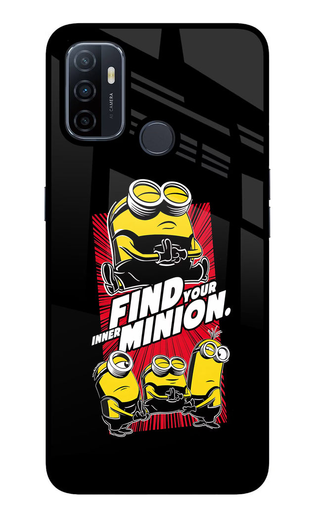 Find your inner Minion Oppo A53 2020 Glass Case Back Cover by Casekaro