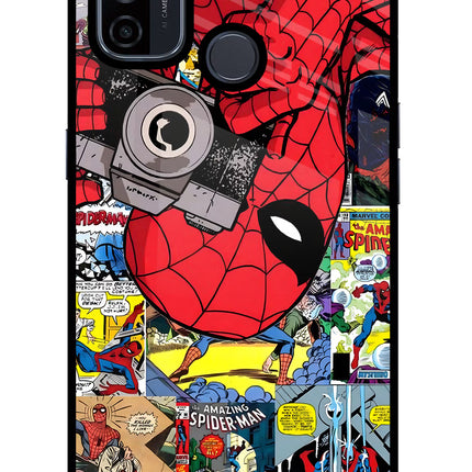 Spider Man Oppo A53 2020 Glass Case Back Cover by Casekaro