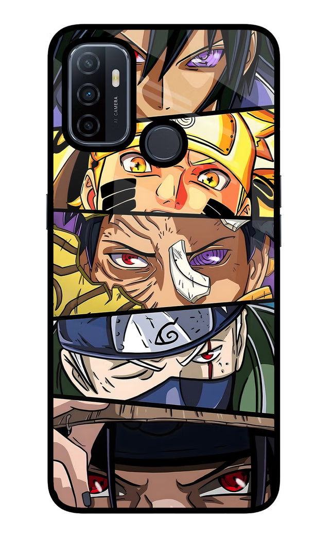 Naruto Character Oppo A53 2020 Glass Case Back Cover by Casekaro