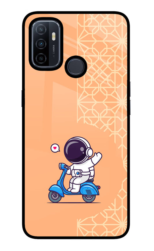 Cute Astronaut Riding Oppo A53 2020 Glass Case