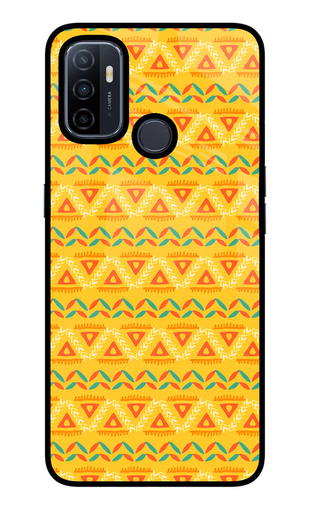 Tribal Pattern Oppo A53 2020 Glass Case Back Cover by Casekaro