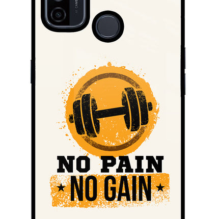 No Pain No Gain Oppo A53 2020 Glass Case Back Cover by Casekaro