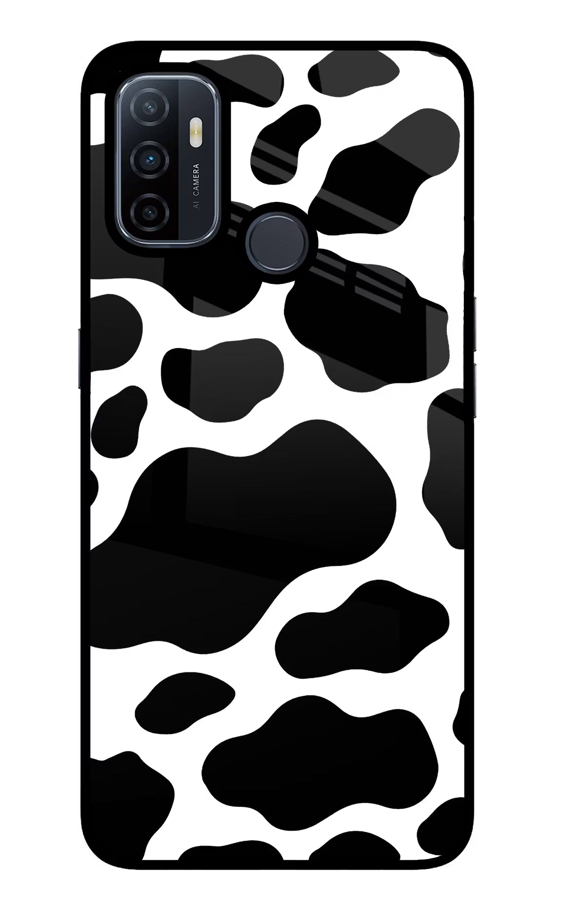 Cow Spots Oppo A53 2020 Glass Case Back Cover by Casekaro
