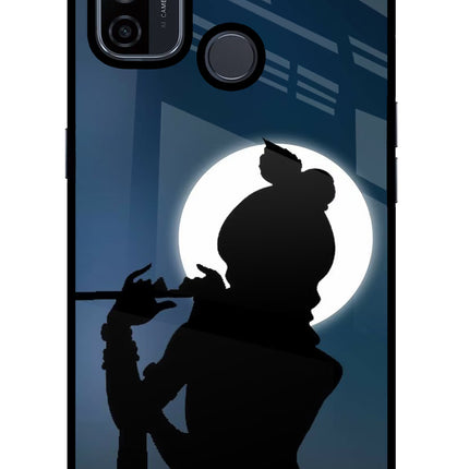 Shri Krishna Silhouette Oppo A53 2020 Glass Case Back Cover by Casekaro