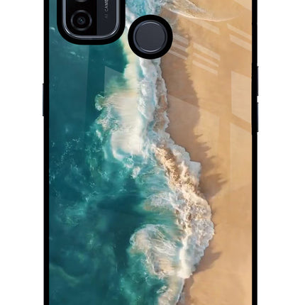 Ocean Beach Oppo A53 2020 Glass Case Back Cover by Casekaro
