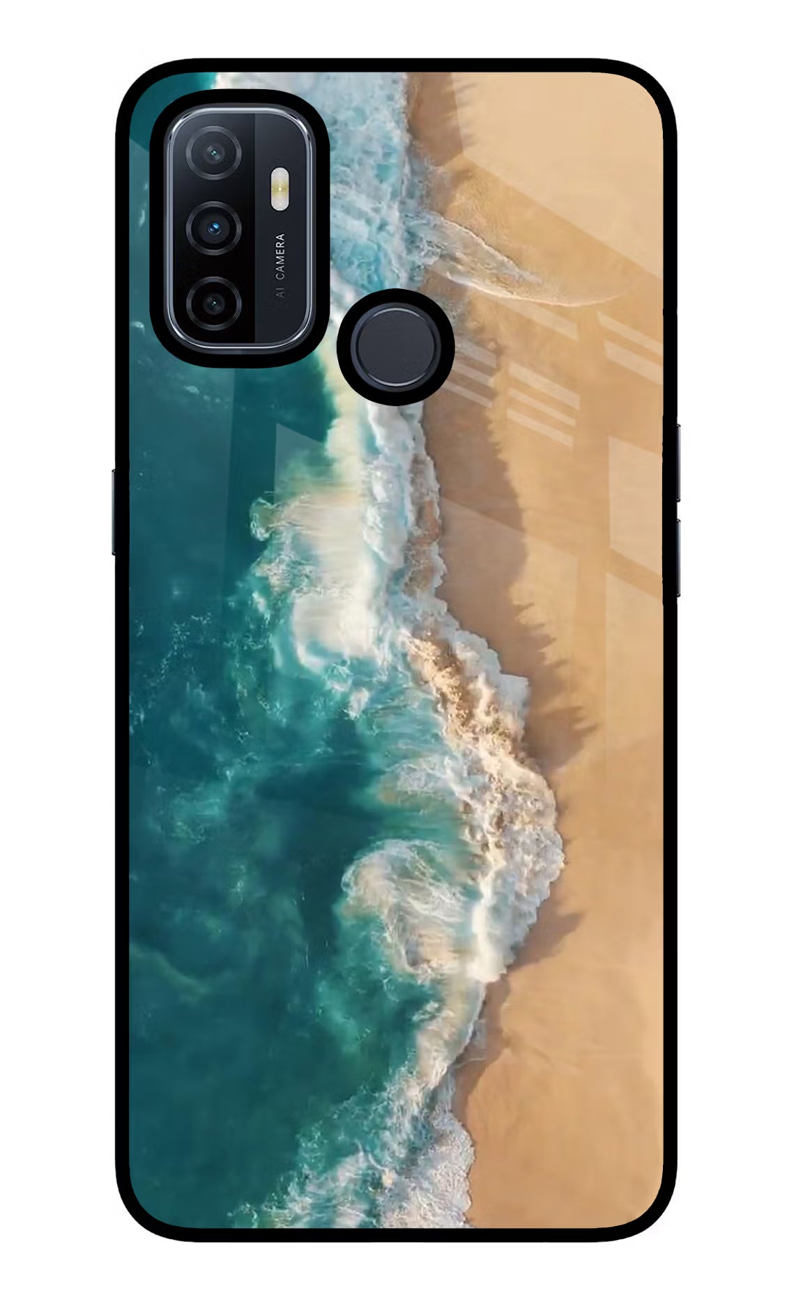 Ocean Beach Oppo A53 2020 Glass Case Back Cover by Casekaro