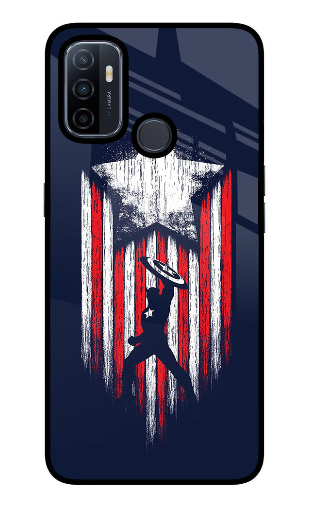 Captain America Marvel Art Oppo A53 2020 Glass Case Back Cover by Casekaro