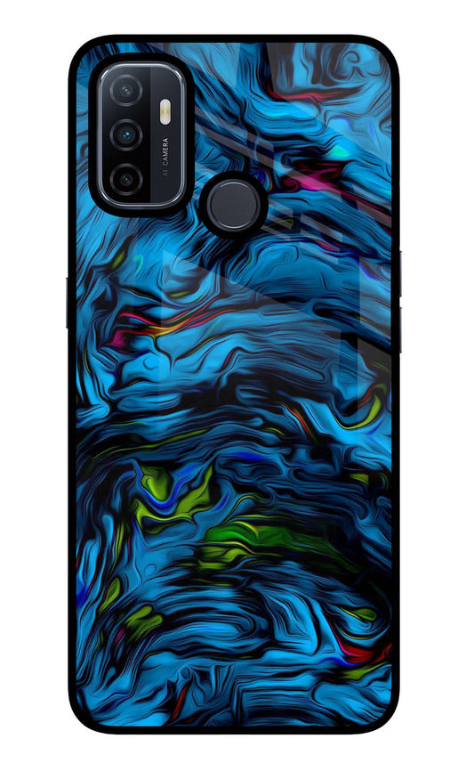 Dark Blue Abstract Oppo A53 2020 Glass Case