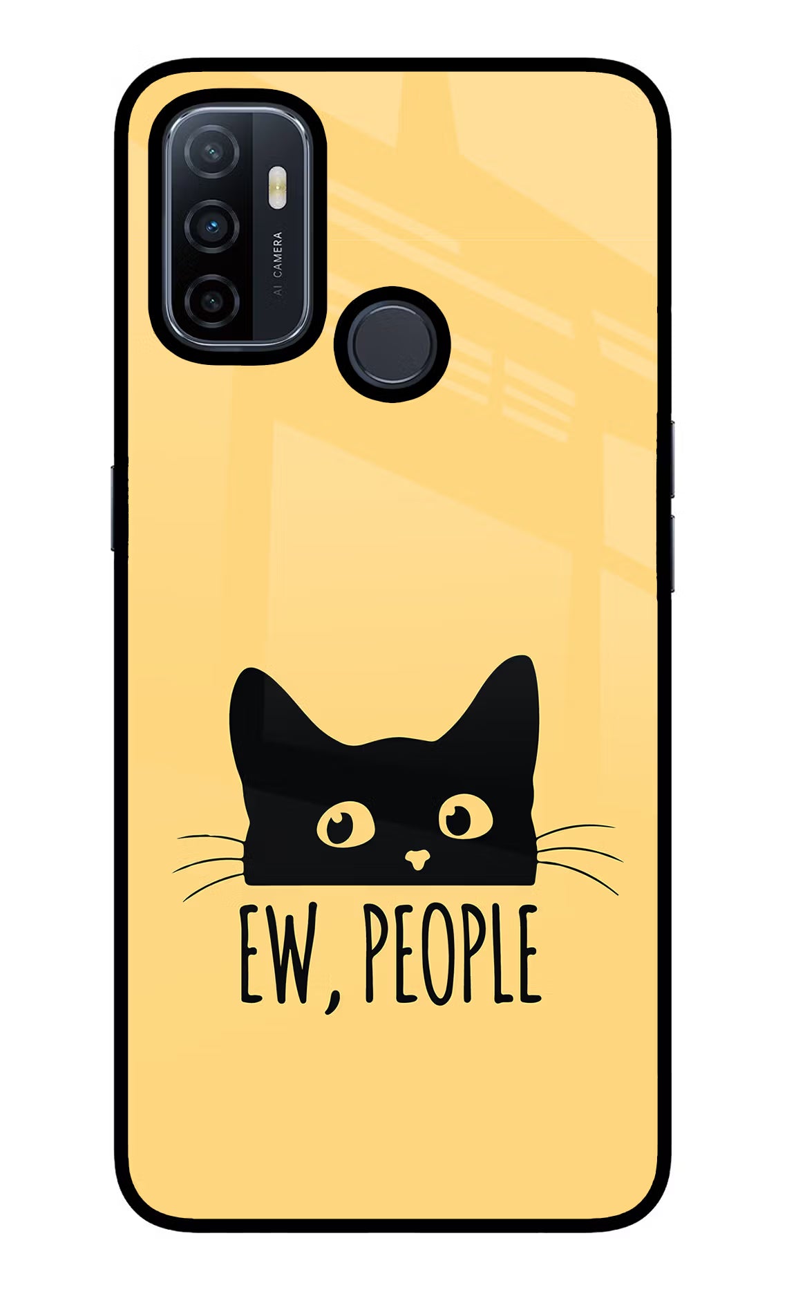 Ew People Catitude Oppo A53 2020 Glass Case Back Cover by Casekaro
