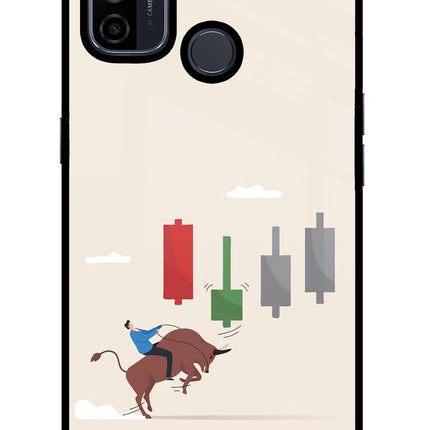 Bull Trading Momentum Oppo A53 2020 Glass Case Back Cover by Casekaro