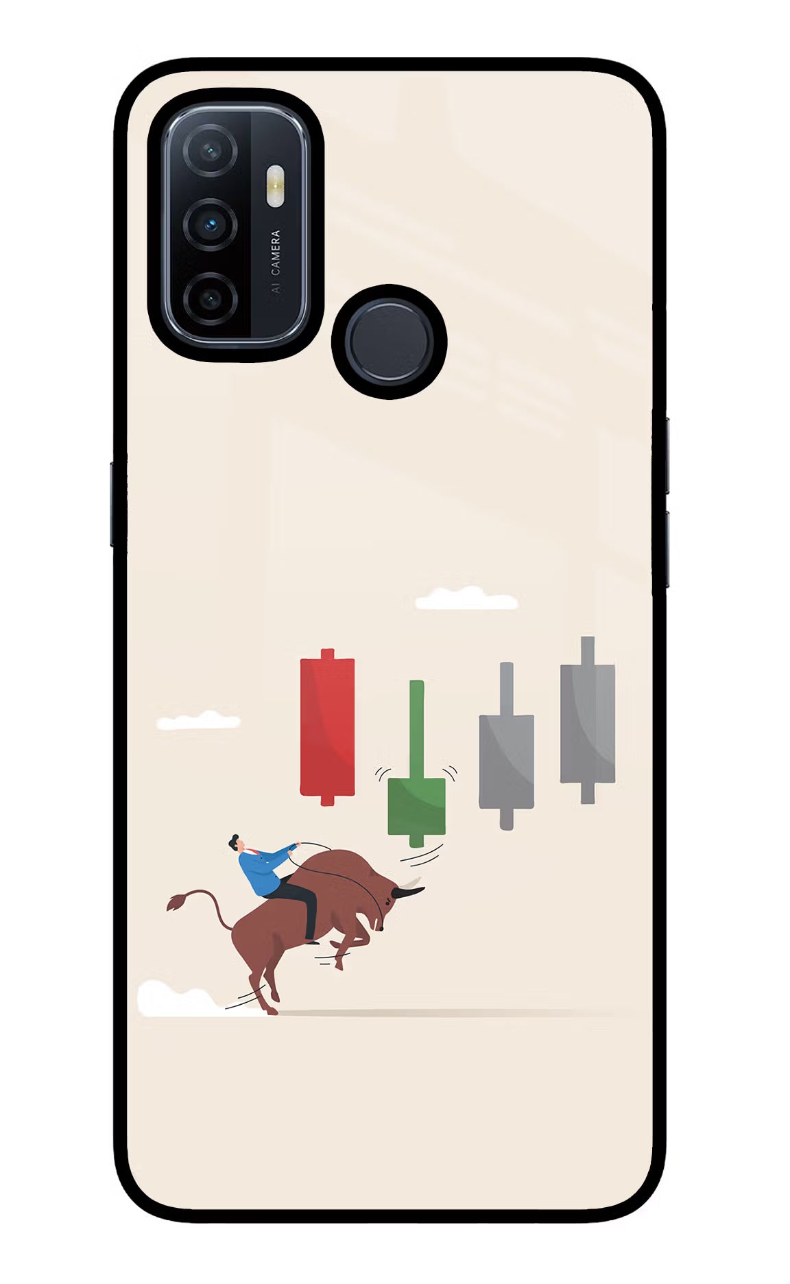 Bull Trading Momentum Oppo A53 2020 Glass Case Back Cover by Casekaro