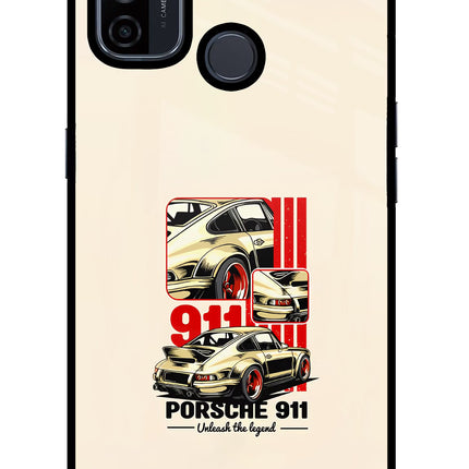 Classic Porsche 911 Oppo A53 2020 Glass Case Back Cover by Casekaro