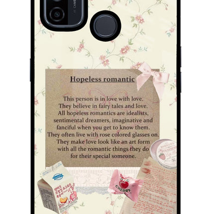 Hopeless Romantic Oppo A53 2020 Glass Case Back Cover by Casekaro