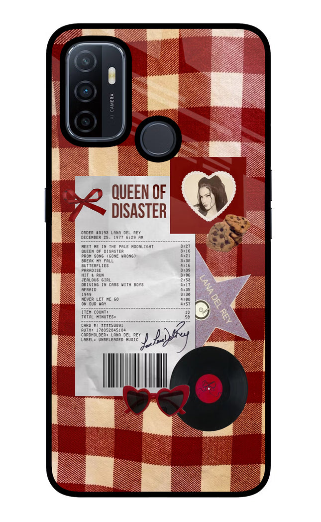 Queen of Disaster Oppo A53 2020 Glass Case Back Cover by Casekaro