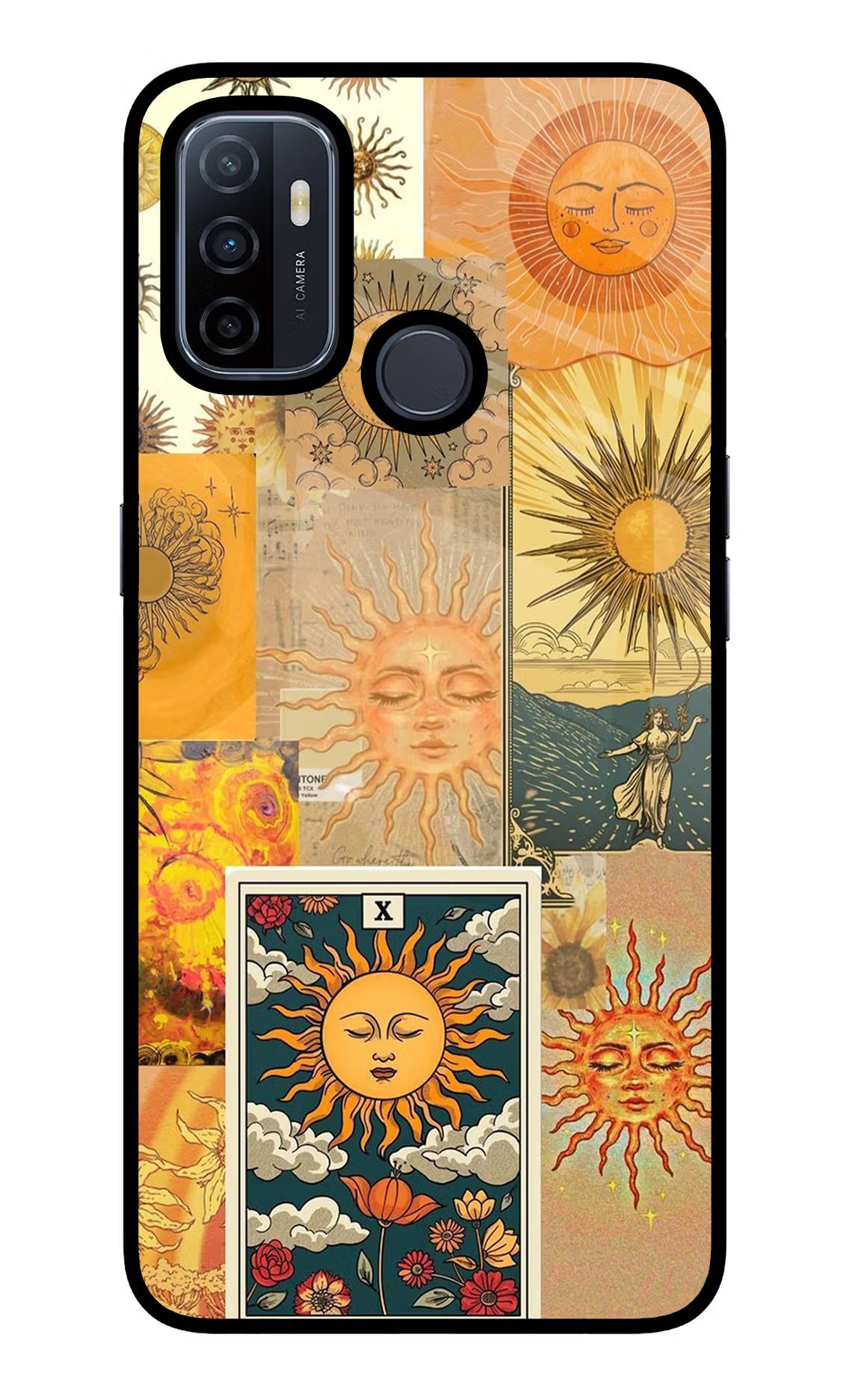 Sun Oppo A53 2020 Glass Case Back Cover by Casekaro