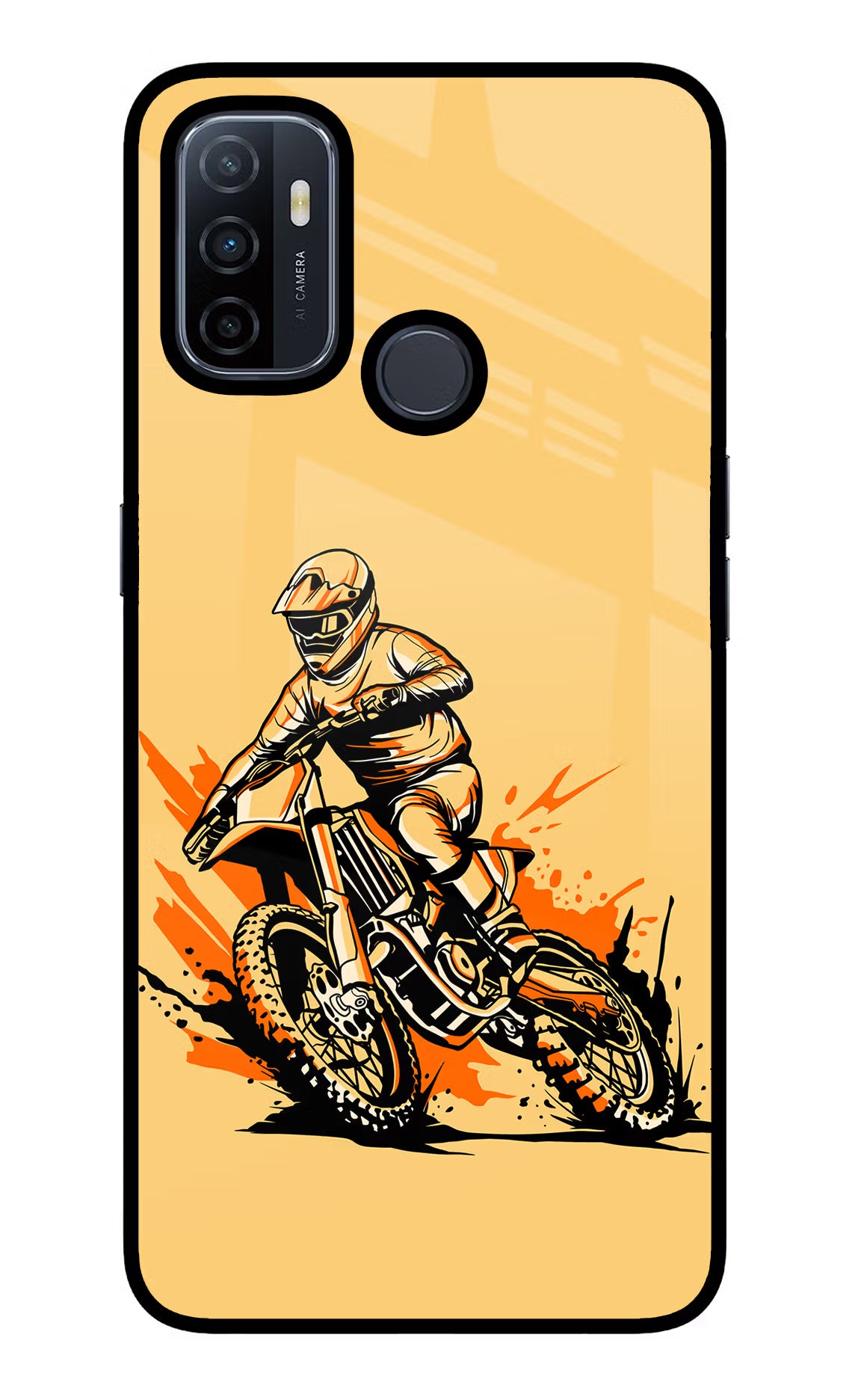 Off-Road Fury Oppo A53 2020 Glass Case Back Cover by Casekaro