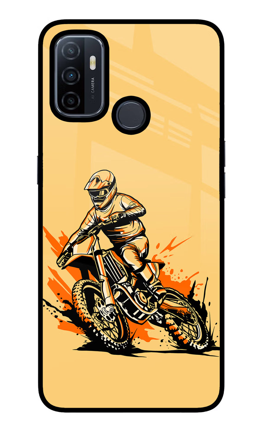 Off-Road Fury Oppo A53 2020 Back Cover, Glass case
