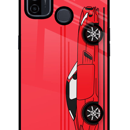 Red Velocity Oppo A53 2020 Glass Case Back Cover by Casekaro