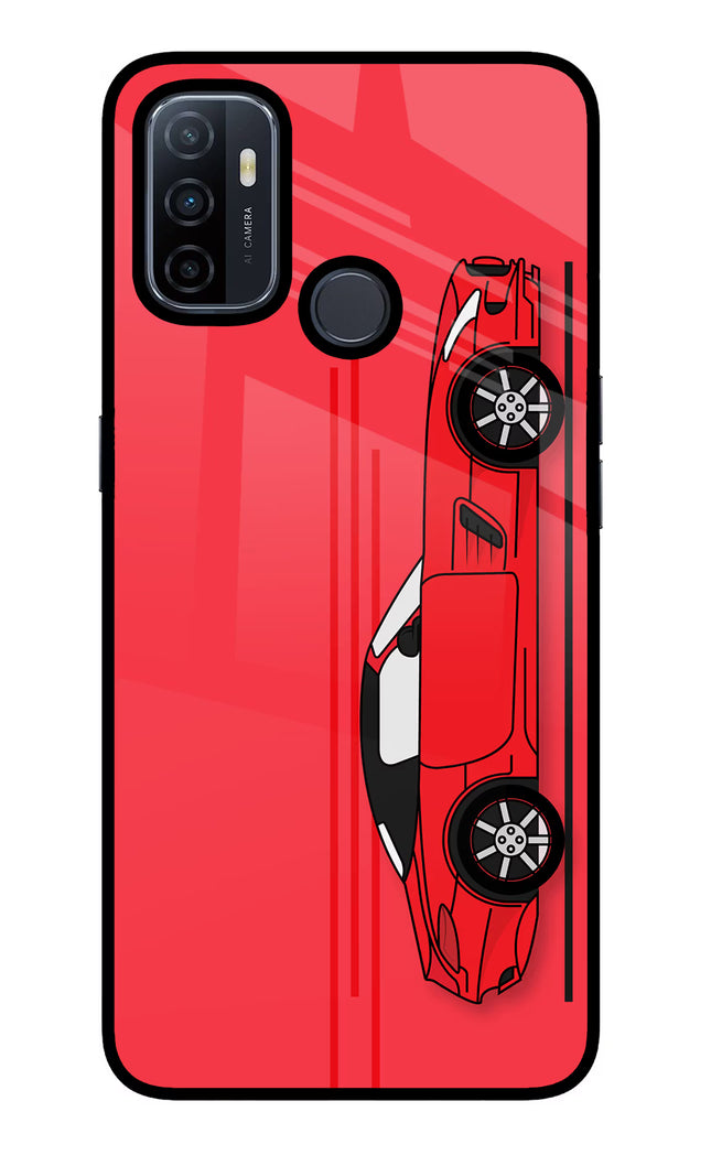 Red Velocity Oppo A53 2020 Glass Case Back Cover by Casekaro