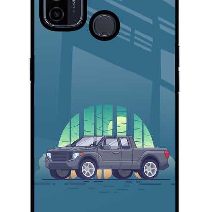 Retro Garage Vibe Oppo A53 2020 Glass Case Back Cover by Casekaro