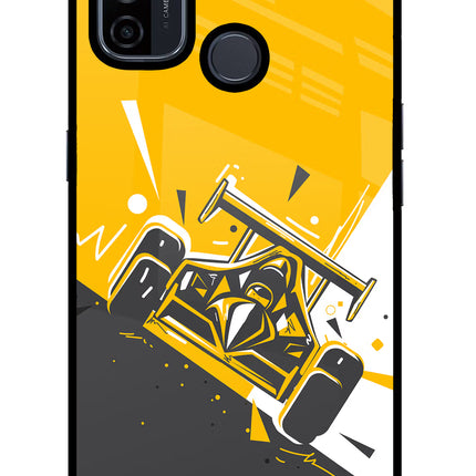 Track King Oppo A53 2020 Glass Case Back Cover by Casekaro