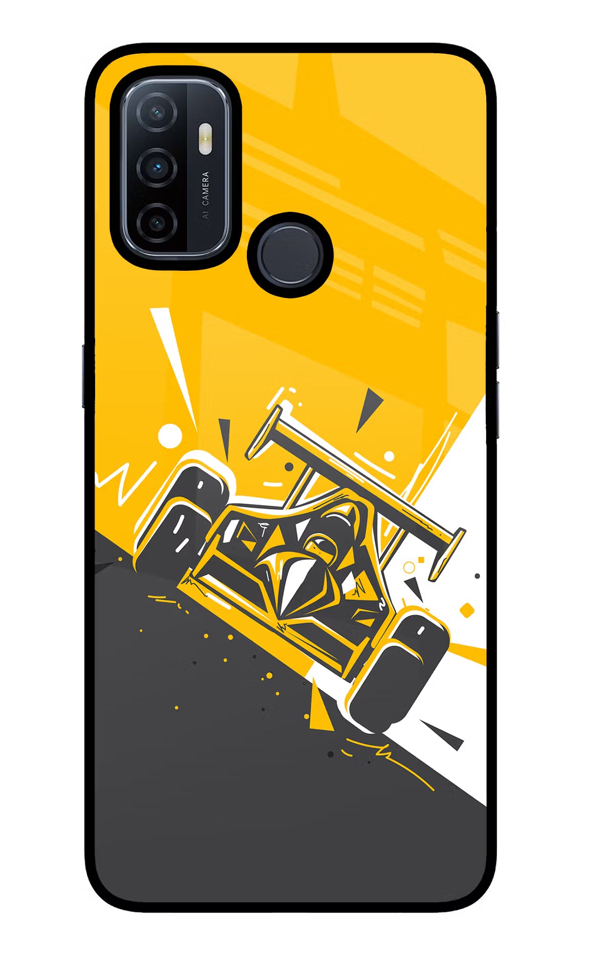 Track King Oppo A53 2020 Glass Case Back Cover by Casekaro