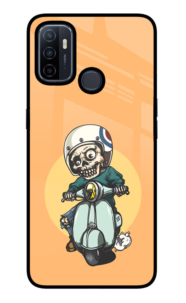 Undead Biker Oppo A53 2020 Glass Case Back Cover by Casekaro