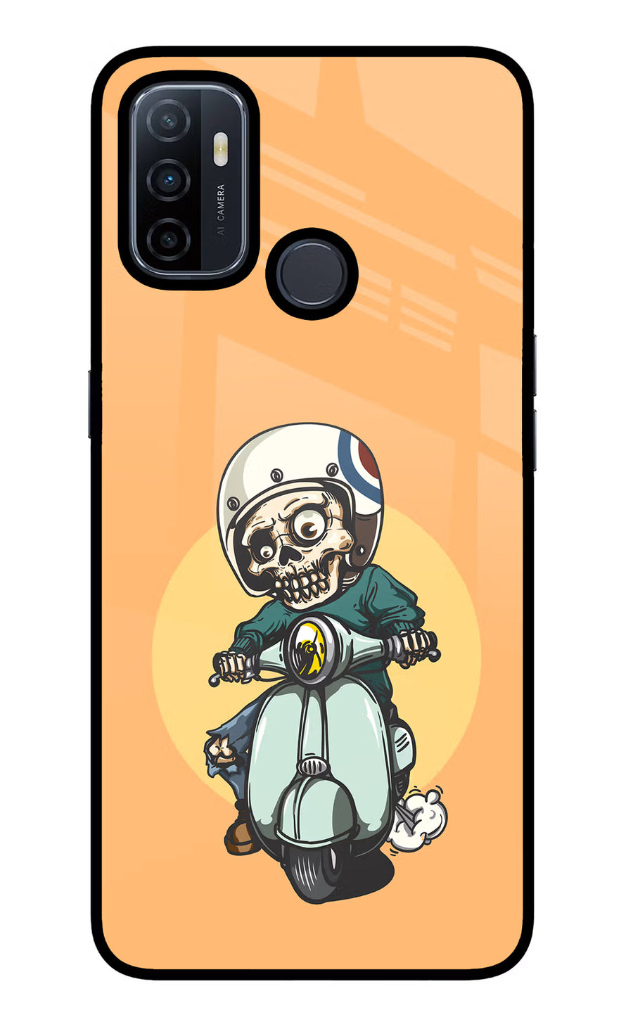Undead Biker Oppo A53 2020 Back Cover, Glass case