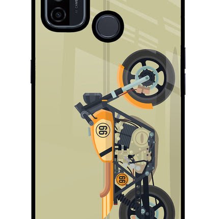 Vertical Speedster Oppo A53 2020 Glass Case Back Cover by Casekaro