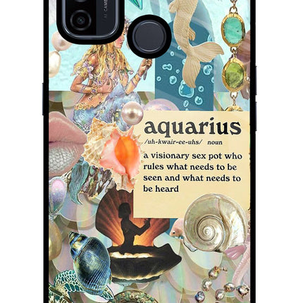 Aquarius Zodiac Oppo A53 2020 Glass Case Back Cover by Casekaro