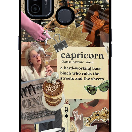 Capricorn Zodiac Oppo A53 2020 Glass Case Back Cover by Casekaro