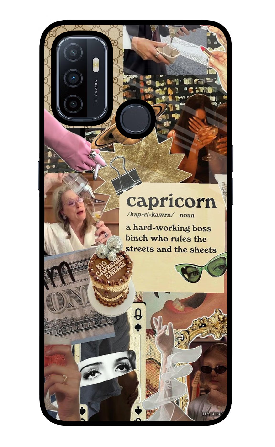 Capricorn Zodiac Oppo A53 2020 Glass Case Back Cover by Casekaro