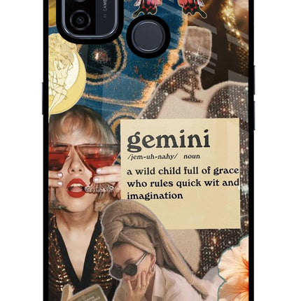 Gemini Zodiac Oppo A53 2020 Glass Case Back Cover by Casekaro
