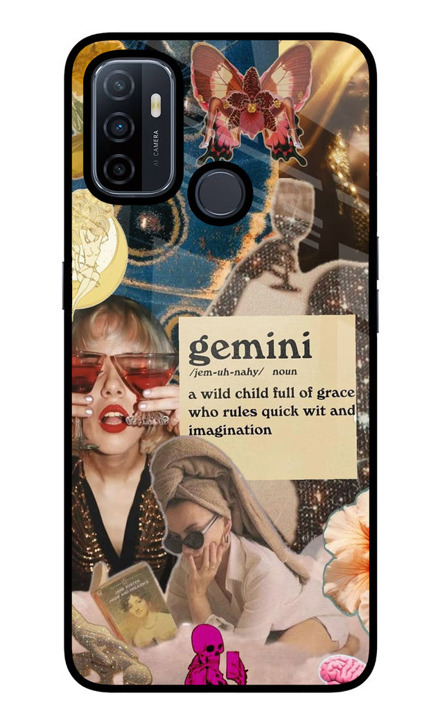 Gemini Zodiac Oppo A53 2020 Glass Case Back Cover by Casekaro