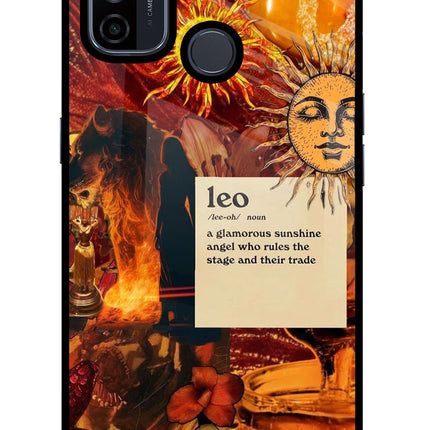 Leo Zodiac Oppo A53 2020 Glass Case Back Cover by Casekaro