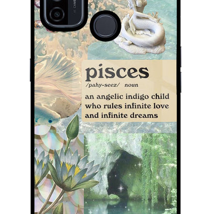 Pisces Zodiac Oppo A53 2020 Glass Case Back Cover by Casekaro