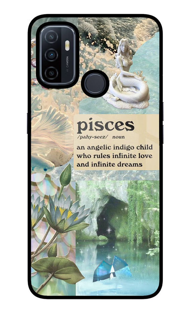 Pisces Zodiac Oppo A53 2020 Glass Case Back Cover by Casekaro